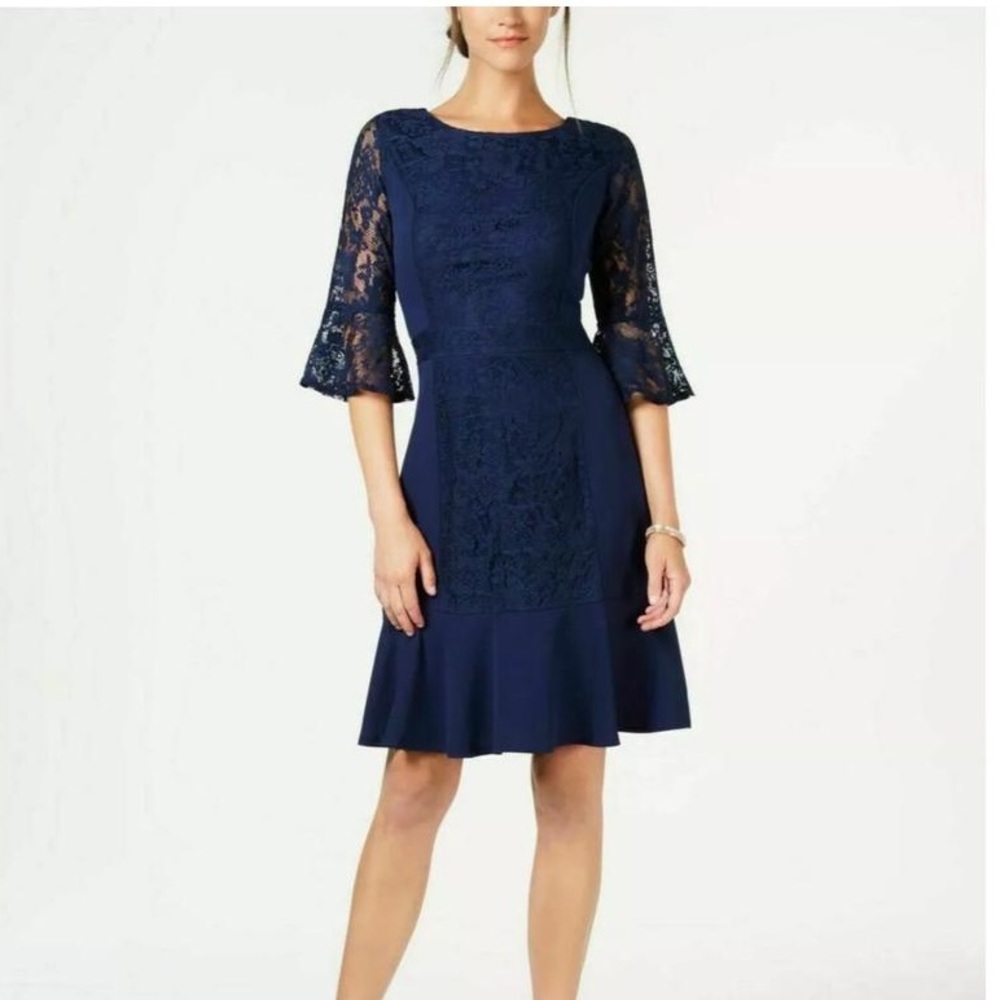 NY Collection Navy Dress